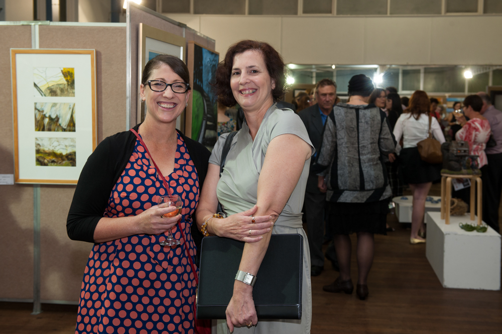 Donna Davis with unidentified lady, at the Ipswich Art Awards, n.d.
