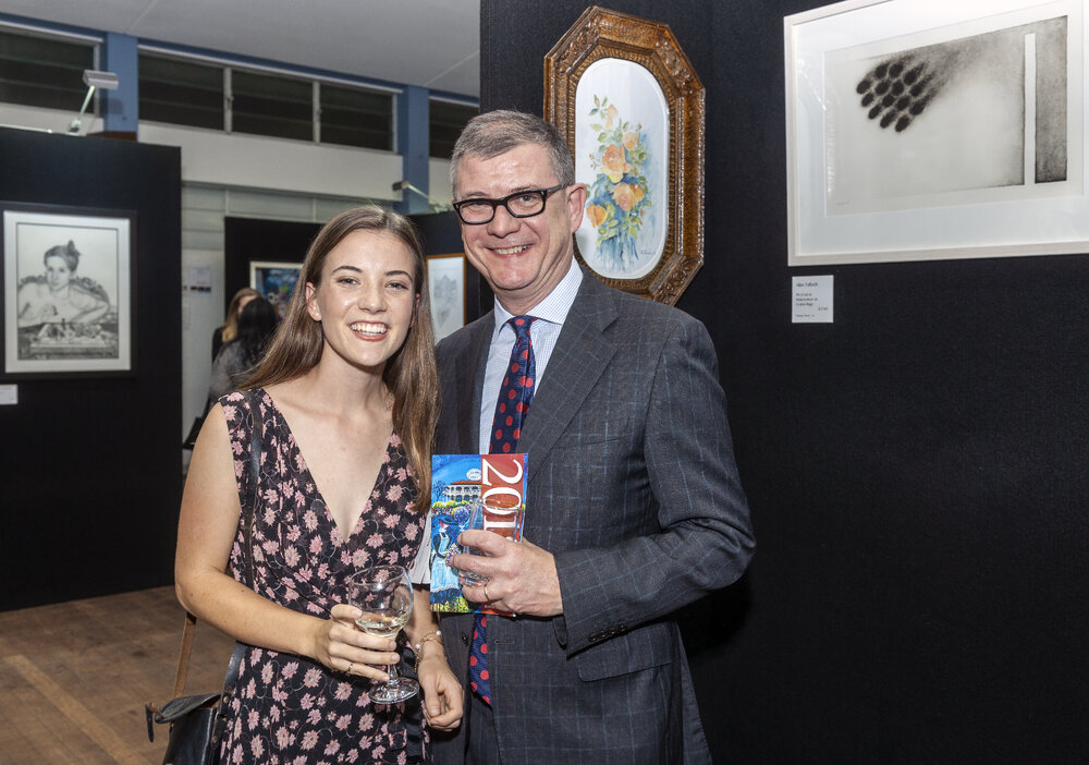 Sandy Horneman-Wren (on right) at the Ipswich Art Awards, n.d.