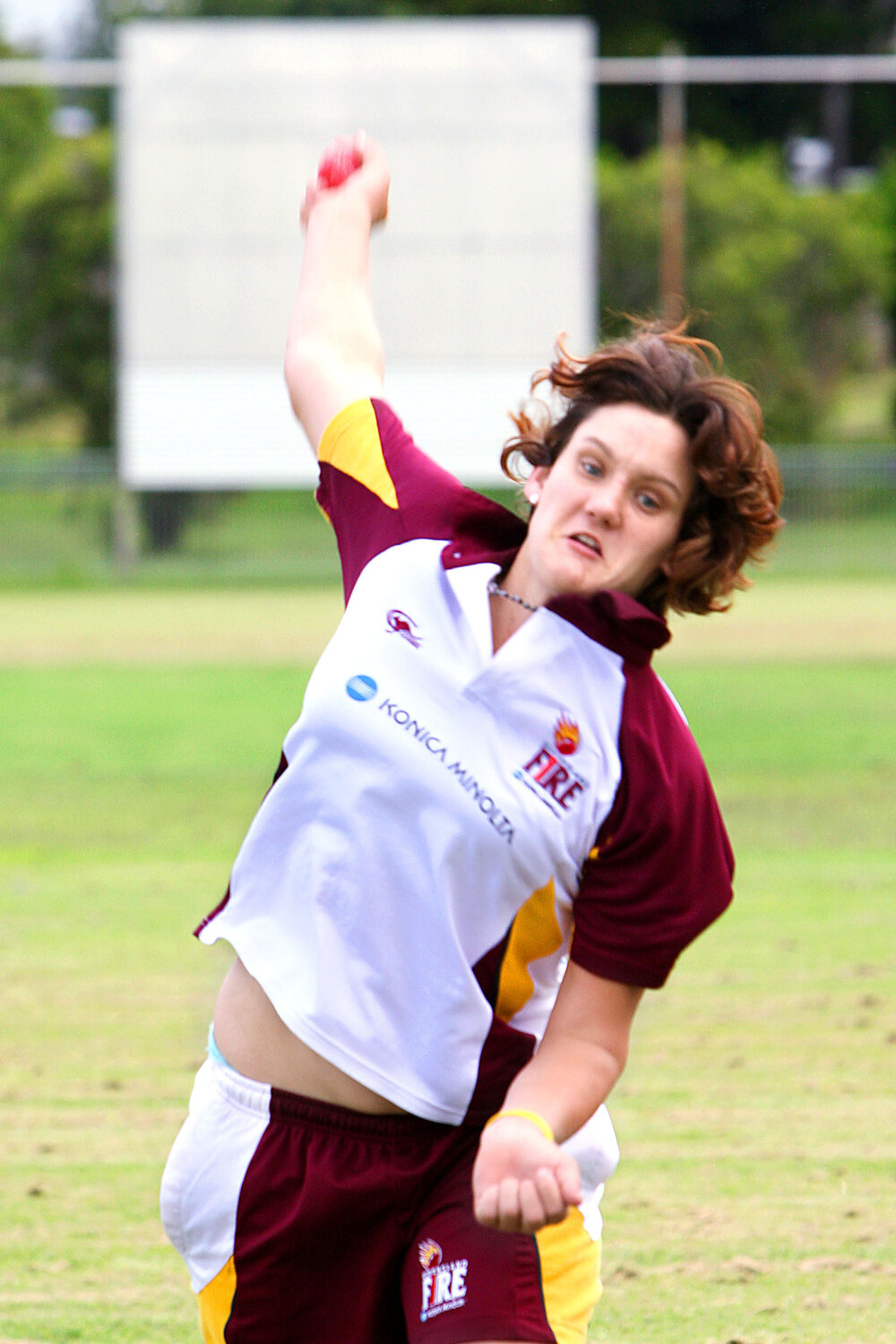 Jo-Ann Verrall preparing to make her women's cricket debut for the Queensland Fire in Melbourne, Ipswich, January 2008.