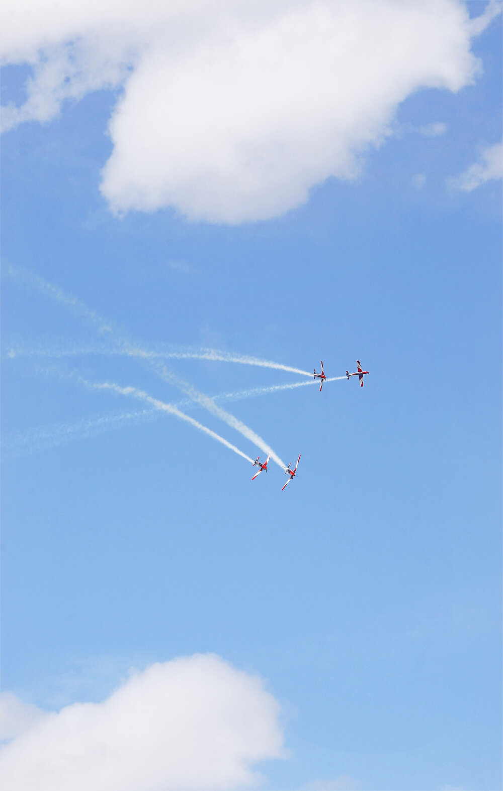 RAAF Roulettes performing aerobatic displays for Ipswich State High School students, Brassall, Ipswich, October 2011