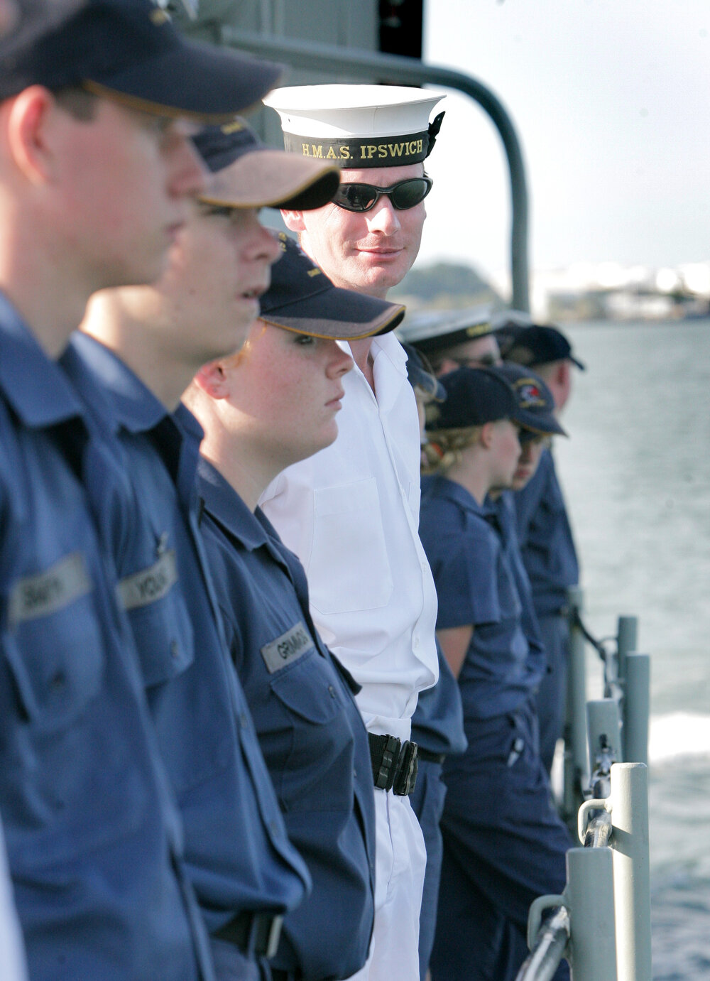 Able Seaman Adrian Medbury on HMAS Ipswich during its last journey before being decommissioned, Brisbane River, Queensland, April 2007
