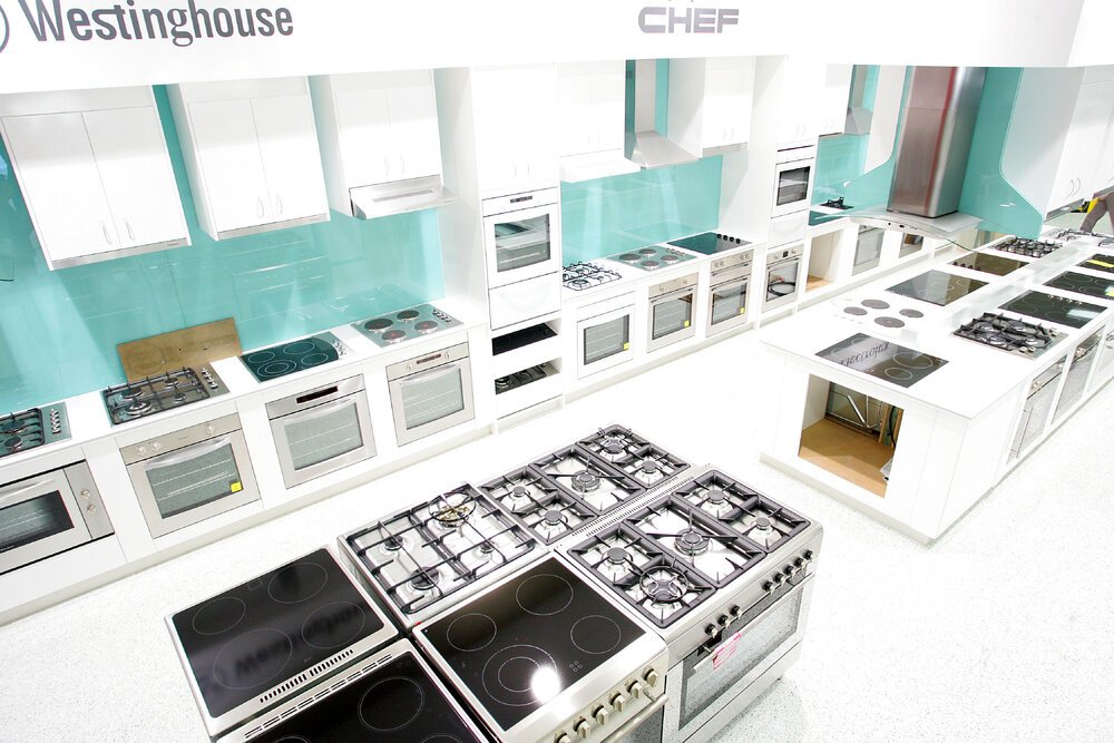 Stoves and ovens at the new R.T. Edwards store, Brisbane Road, Booval, June 2007