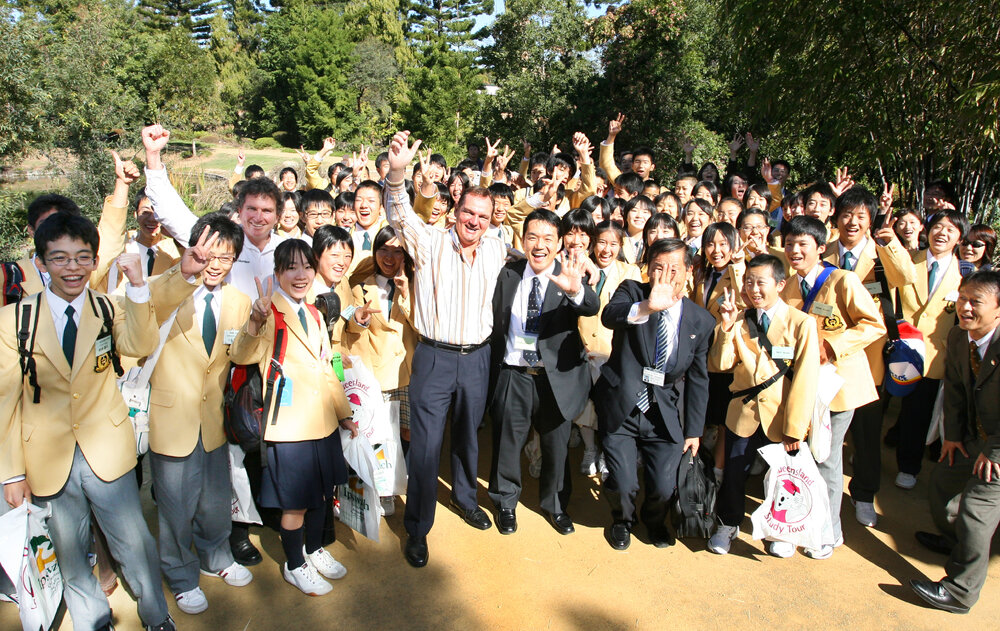 Japanese students at Nerima Gardens, Queens Park, Ipswich, July 2007