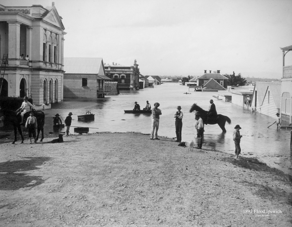 East Street Ipswich during 1893 flood