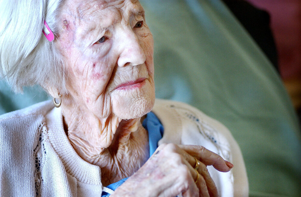Centenarian Martha Hertrick, Ipswich, August 2004