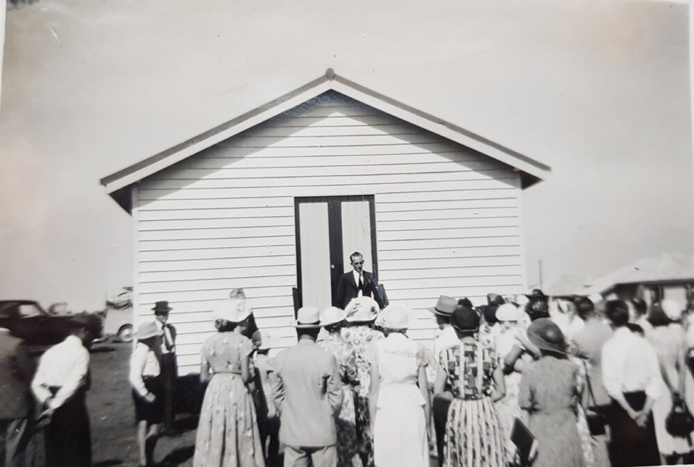 Don Risson at the Church of Christ Hall, November 1953