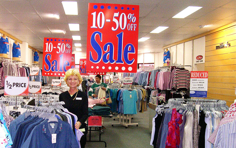 Maria Roper at Millers Family Store at Forest Lake Village, Ipswich, June 2004