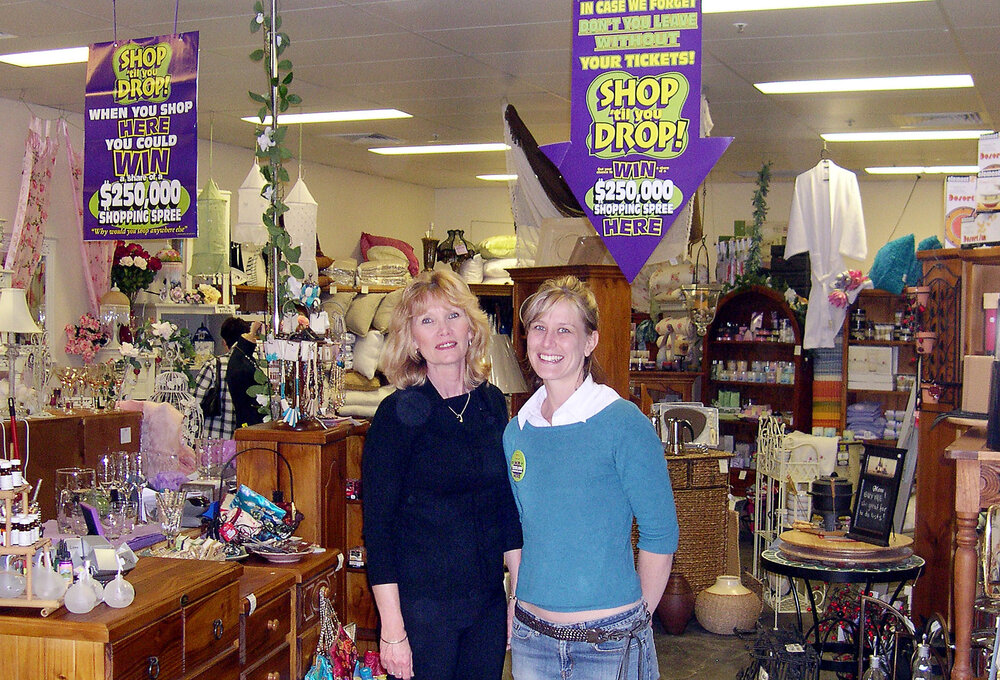 Teresa Pickard and Megan Farrand at Take Me Homewares at Forest Lake Village, Ipswich, June 2004