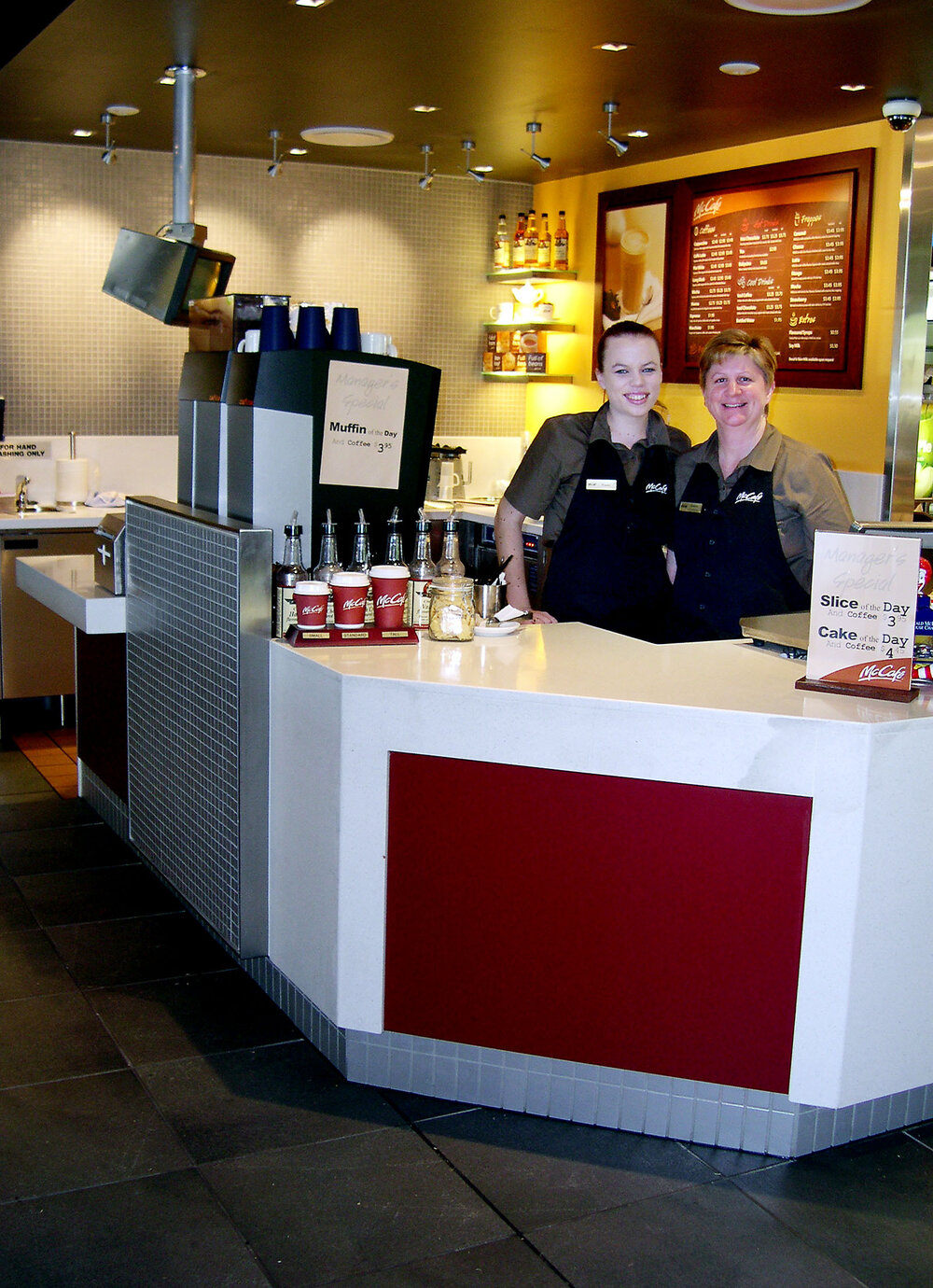 Paula Vanderkruk and Debbie Walker at McCafe, Jindalee, June 2004