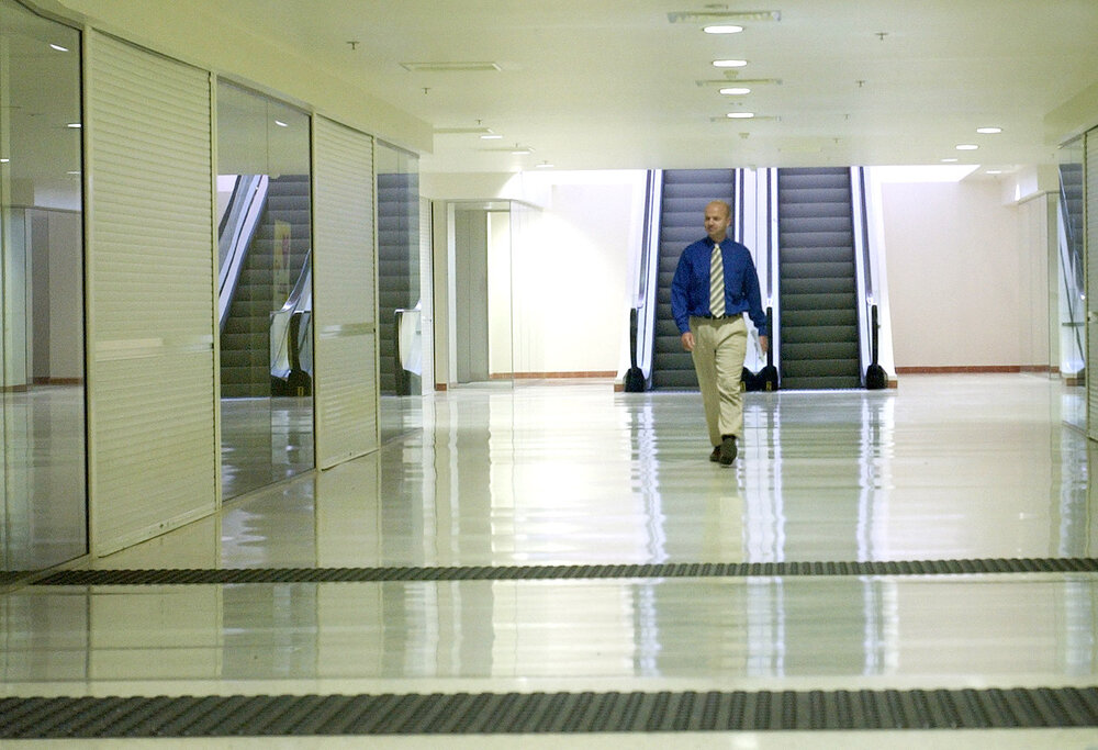 The empty Ipswich City Square, Ipswich, July 2004 