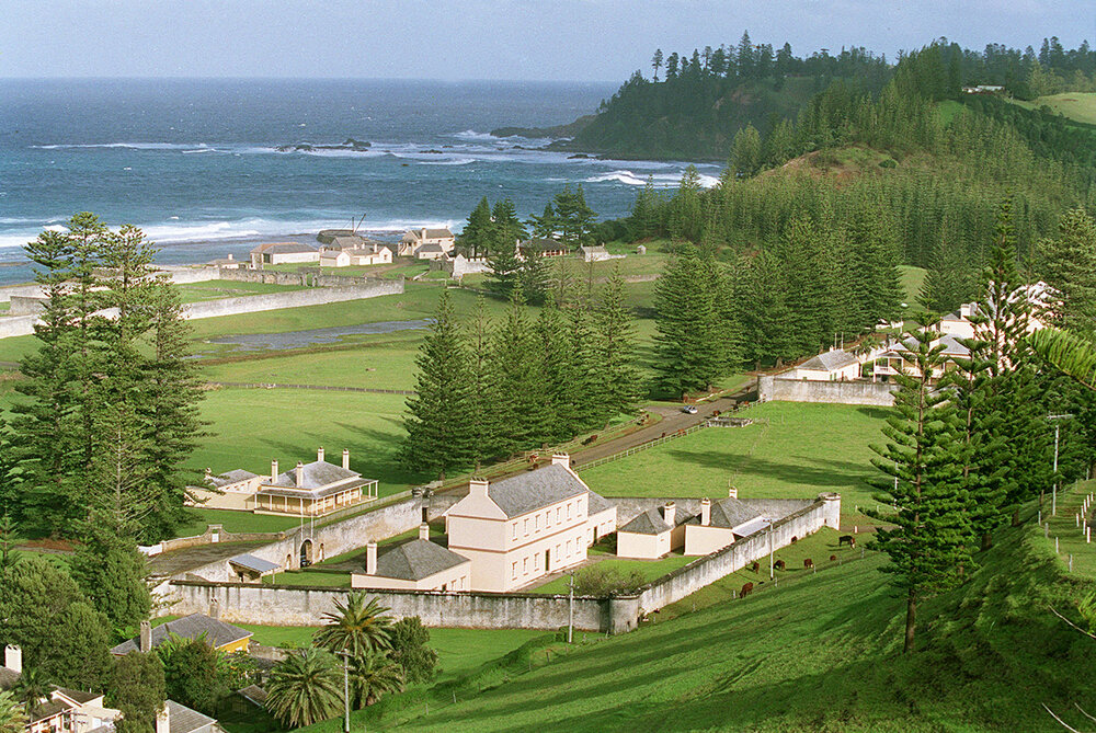 Sights on Norfolk Island from places including Kingstone, Emily Bay, Cascade Bay, and the top of Mt Bates, Ipswich, July 2004 