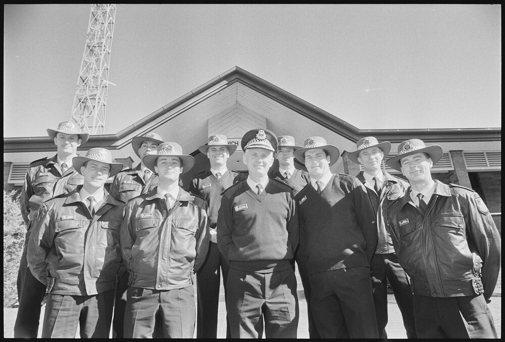 Police officers outside the Ipswich Police Station, East Street, Ipswich, 2nd August 1994