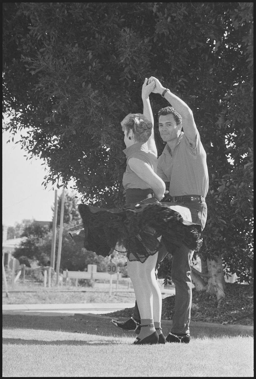 Unidentified dance partners demonstrating their Rock-n-Roll dance moves, location unknown, 3rd August 1994