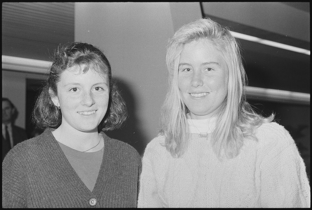 Unidentified women in the foyer of the Ipswich Civic Centre, Ipswich, August 1994