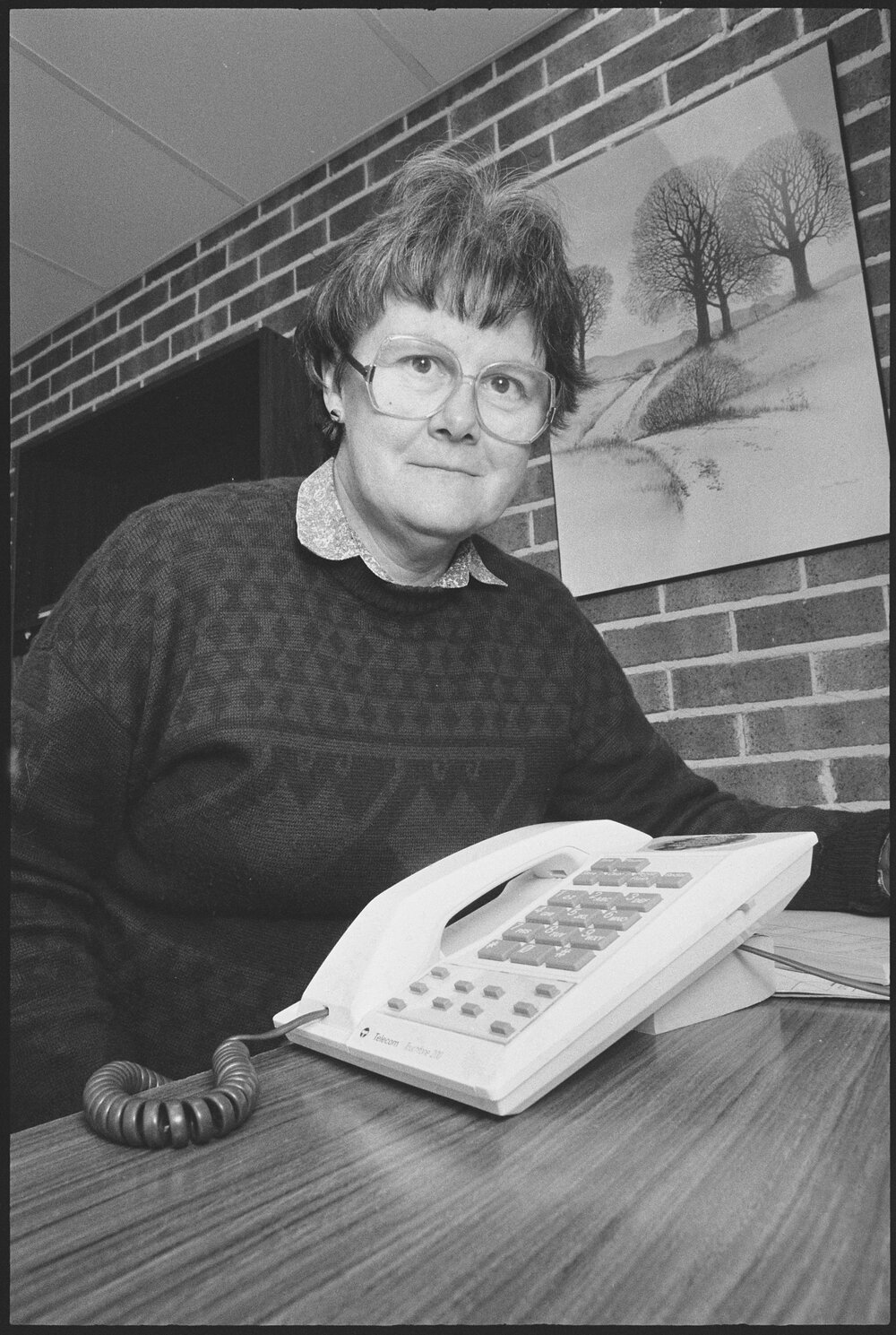 Unidentified woman with a Telecom (Telstra) landline telephone, location unknown, 4th August 1994