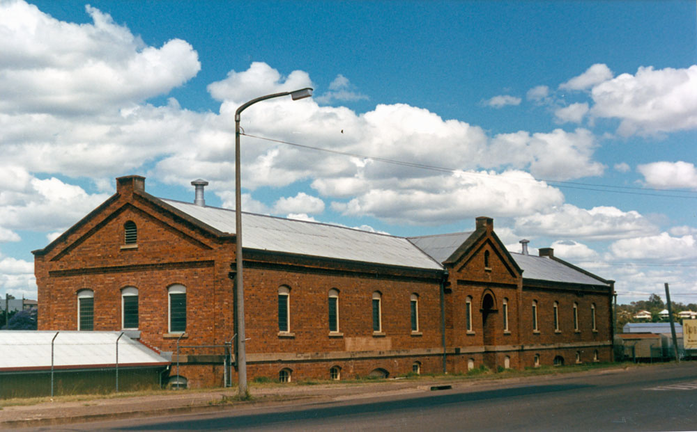 Tarpaulin shed, part of the old Railway Workshops,  North Ipswich, 1980s