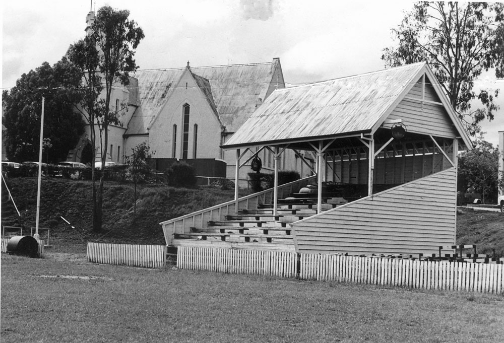 Ipswich Grammar School cricket pavilion on Maude Kerr Oval, Ipswich, c.1955