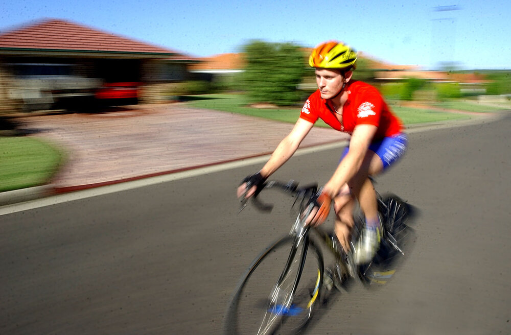 Stephen O'Brien riding his bike for the Ipswich Contender, Ipswich, 12th January 2005 