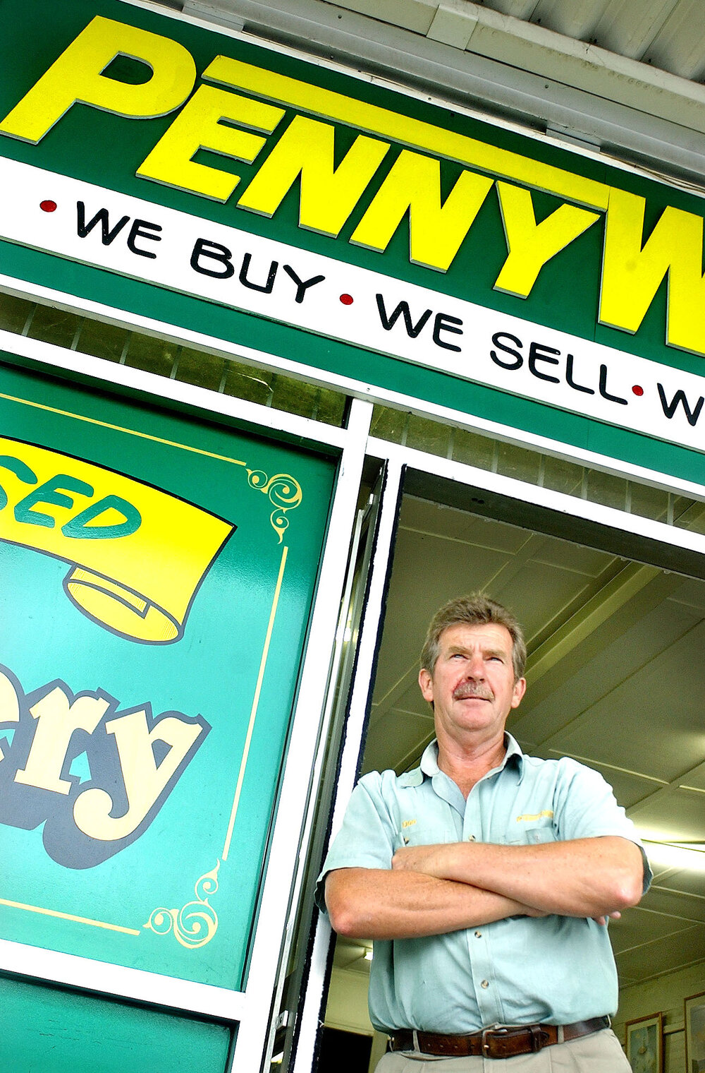 Pennywise owner Don Moore is happy with his business going from a $125,000 turnover to a $1.25 million turnover, Ipswich, 18th January 2005 