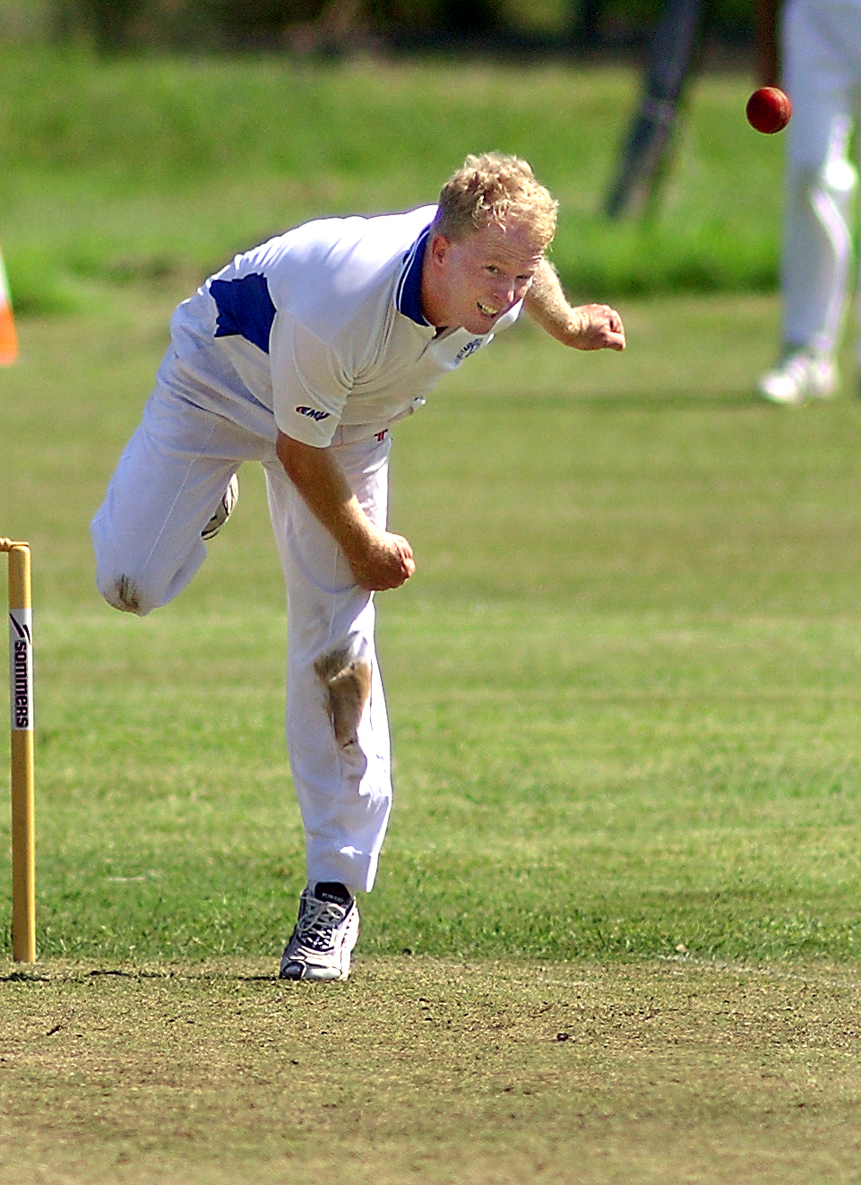 Laidley bowler, Steve Brenan in Cricket match, Ipswich, 23rd January 2005