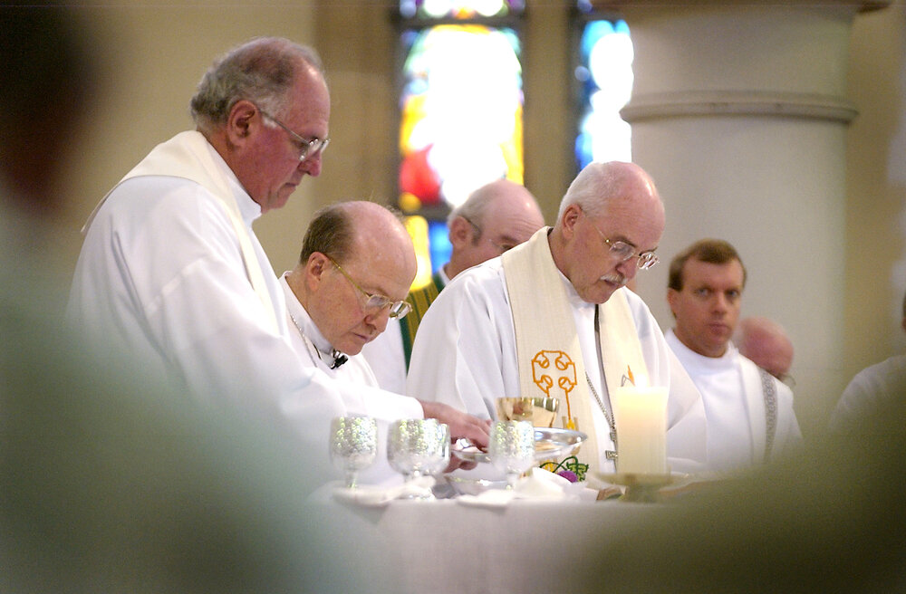 Priest at St Mary's Church, Ipswich, July 2004 