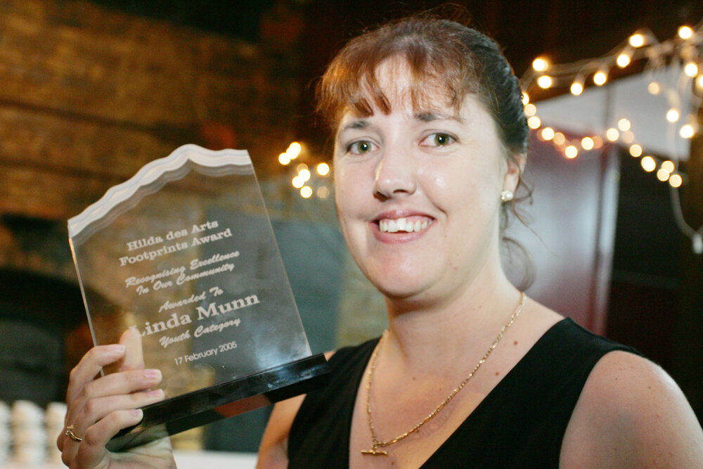 Recipient of the Hilda des Arts Footprints Award, Linda Munn, Ipswich, 17th February 2005