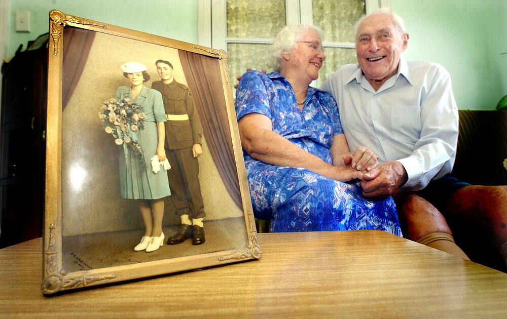 Stamp collector George Bould with one of the new Australia Post parrot stamps, Ipswich, 17th February 2005