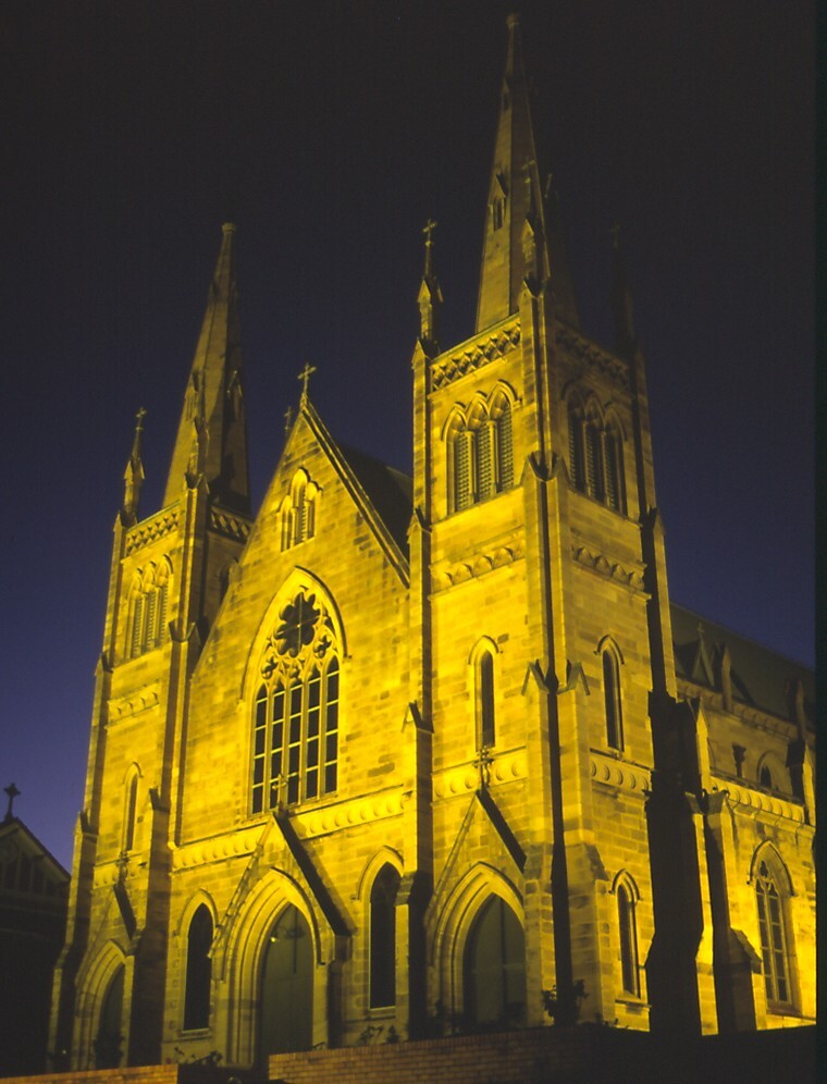St Mary's Catholic Church at night, Woodend, Ipswich, 2004