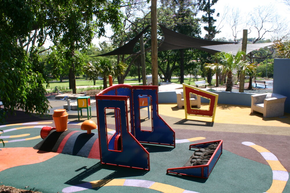 Playground equipment at Queens Park, Ipswich, December 2005