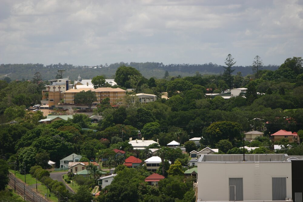 View from Health Plaza carpark towards Ipswich Girls' Grammar School, Ipswich, 2009