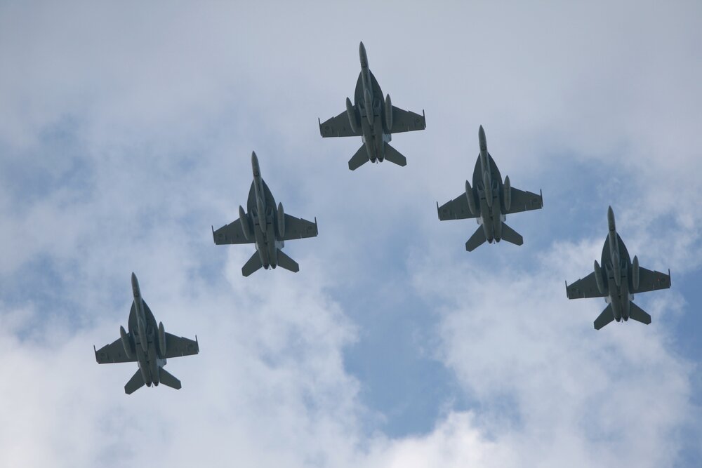 F/A-18f Super Hornets arriving at Amberly Air Force Base, Ipswich, 2010 