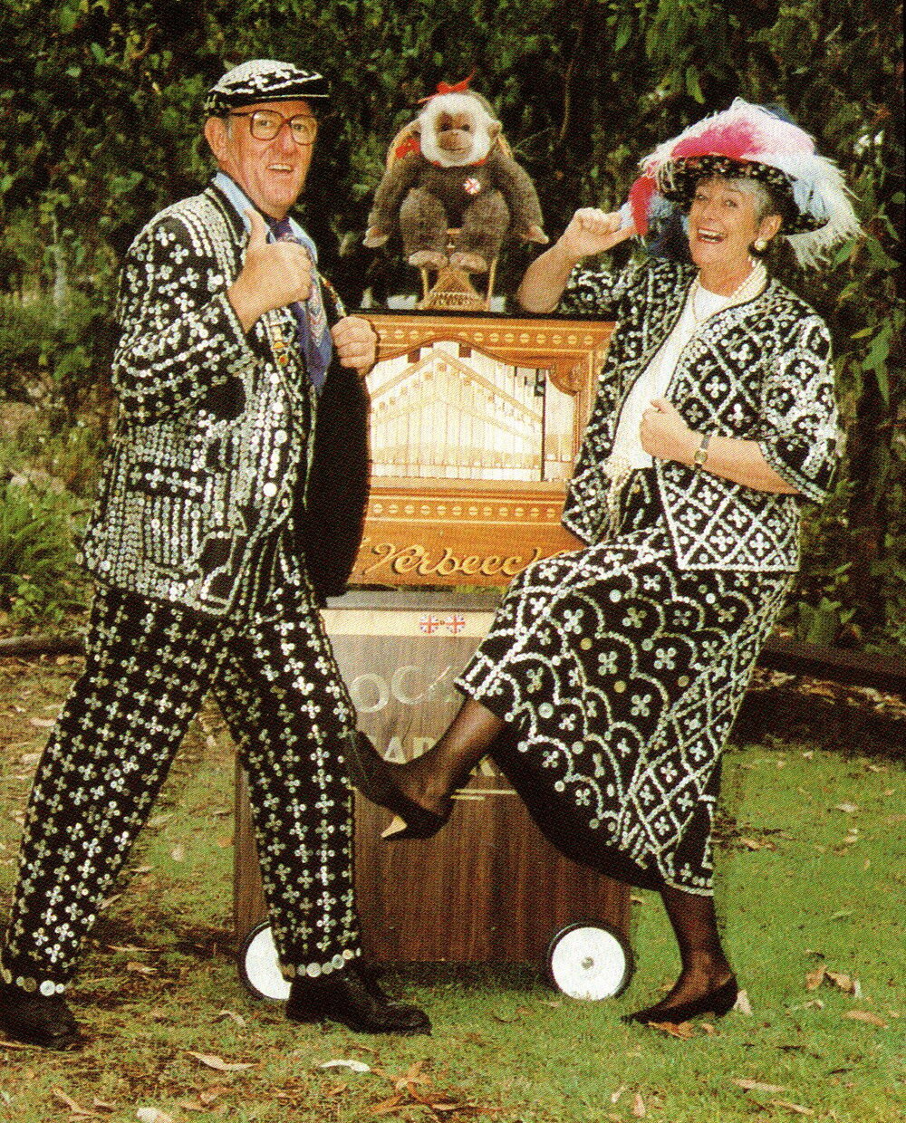 Pearly King and Queen, location unidentified, n.d.