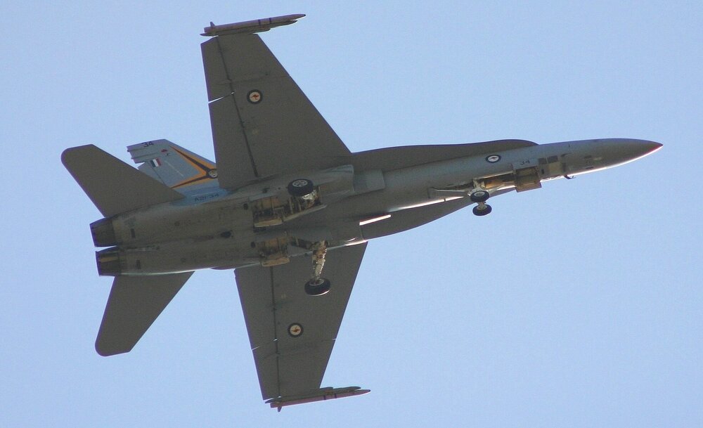 RAAF F/A-18A Hornet performing at an Air Show, RAAF Base Amberley, Ipswich, 2004