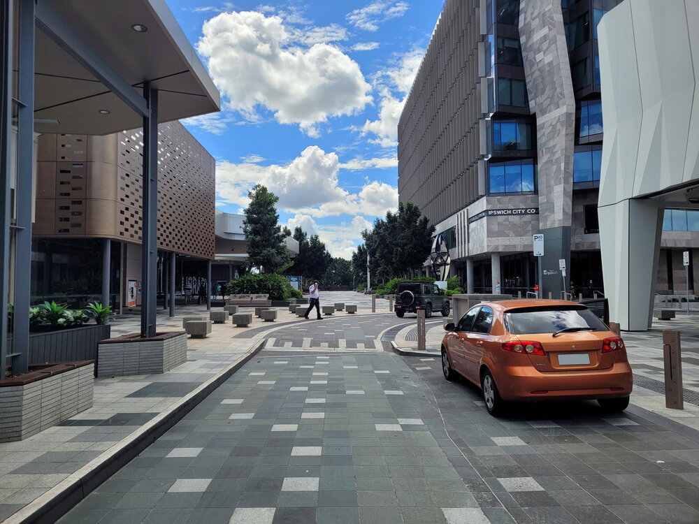 Nicholas Street, looking north towards Tulmur Place, Ipswich, March 2024