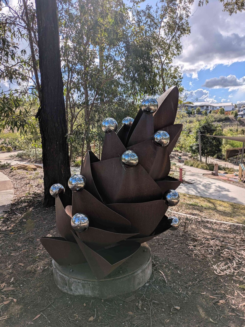 Coleus Habrophyllus Flower Bud, by Lump Studio, Mountain Park, Spring Mountain, Ipswich, installed 2024