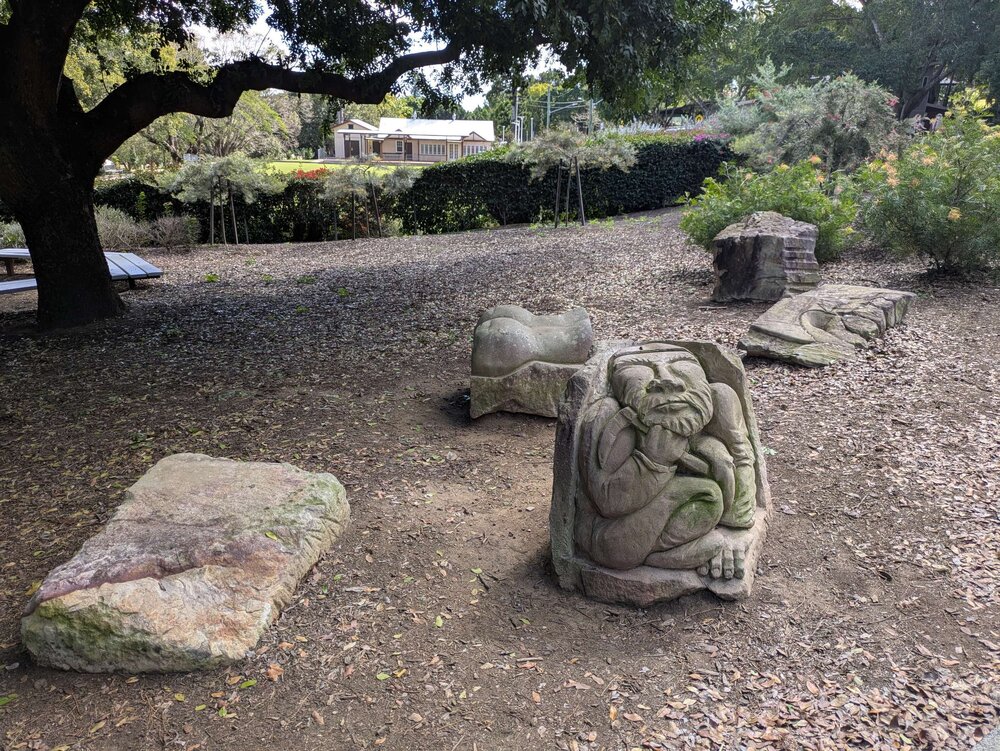 Intitled, by Mardi Kearney, Julie Pitts, Lee Merrell, Terry Hardman, and Eddie Parker, Queens Park, Ipswich, installed 1994