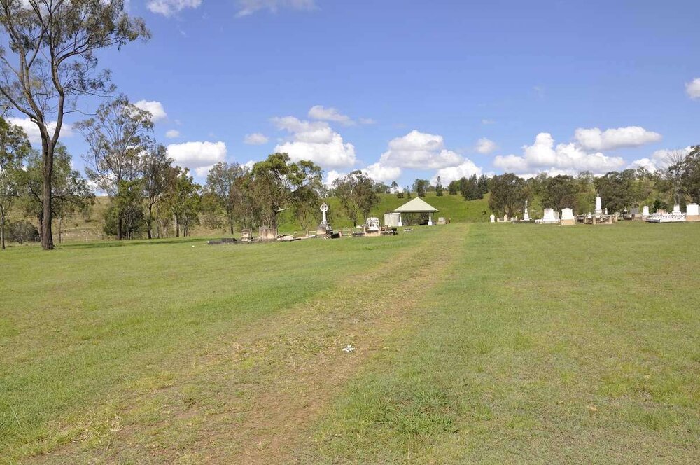 Stone Quarry Cemetery from the front gates, Jeebropilly, 2010