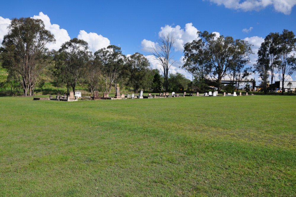 View of the Congregational and Uniting Church area, Stone Quarry Cemetery, Jeebropilly, Ipswich, 2010