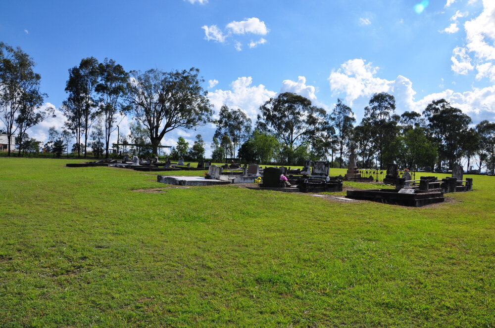 View of the Congregational and Uniting Church area, Stone Quarry Cemetery, Jeebropilly, Ipswich, 2010