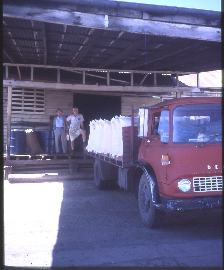 The final day of work in 1986 for Cliff Risson (left) and Don Risson