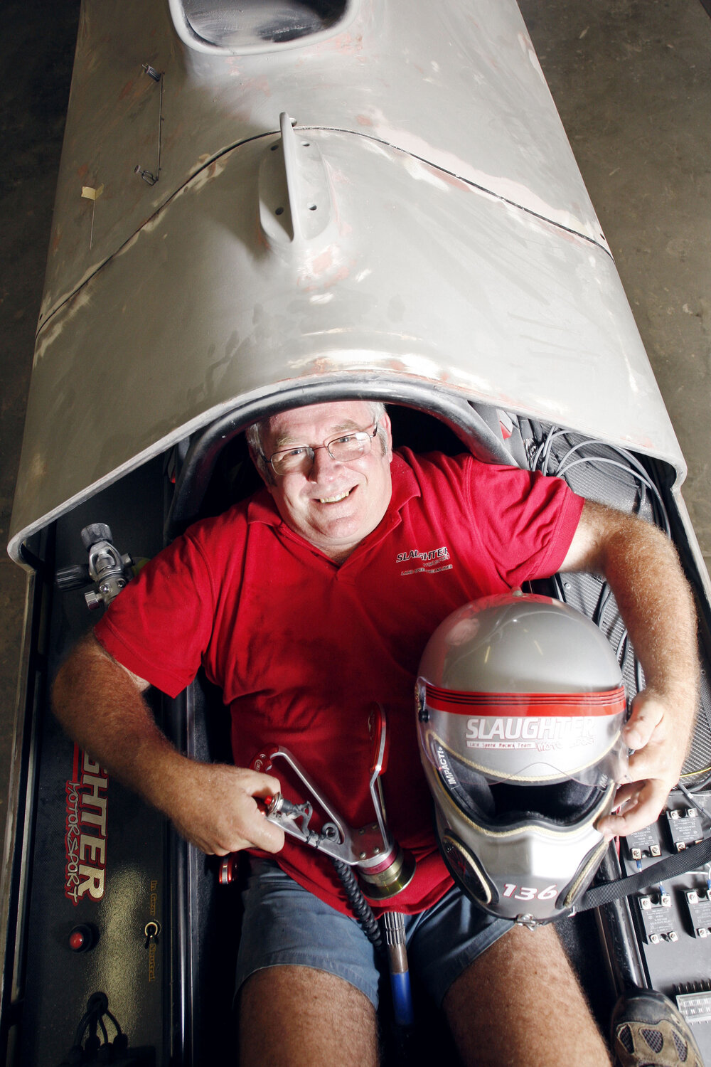 Trevor Slaughter is going to attempt to break the land speed record for vehicles with wheels, Ipswich, 5th January 2011