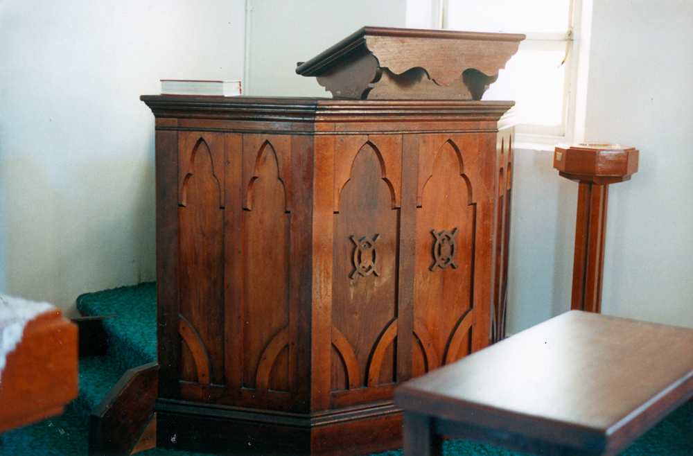Pulpit in Goodna Presbyterian Church, 2A Mill Street, Goodna, Ipswich, 1991