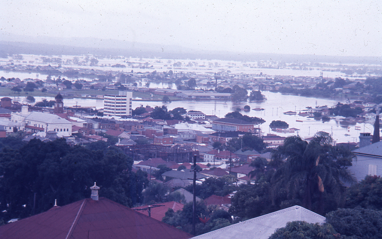 Looking toward North Ipswich and Basin Pocket from Denmark Hill, Ipswich, 28th January 1974