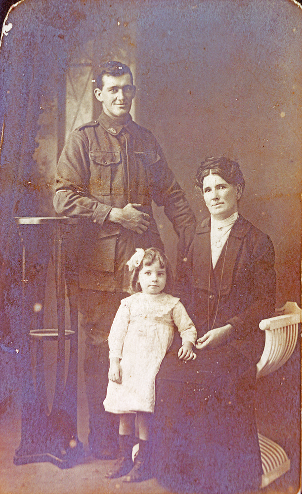 Michael Joseph McInerney with his mother, Kate Ferricks, and her daughter, Mary Sheridan Ferricks, Ipswich, 1916-1918