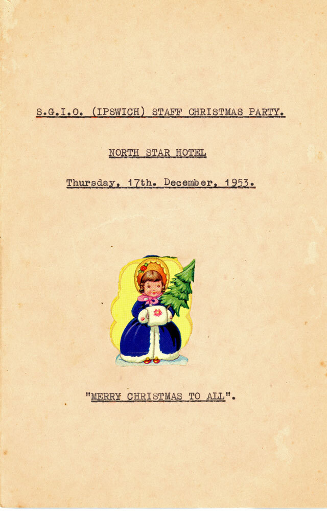 Program for the SGIO Staff Christmas party, Ipswich, 1953
