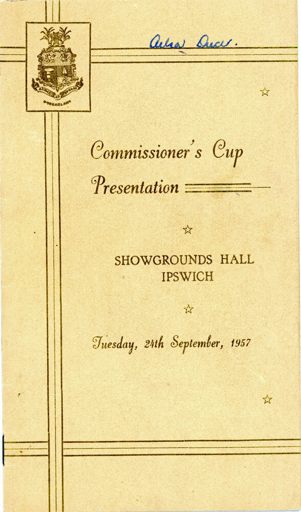 SGIO Commissioner's Cup program, Ipswich, 1957