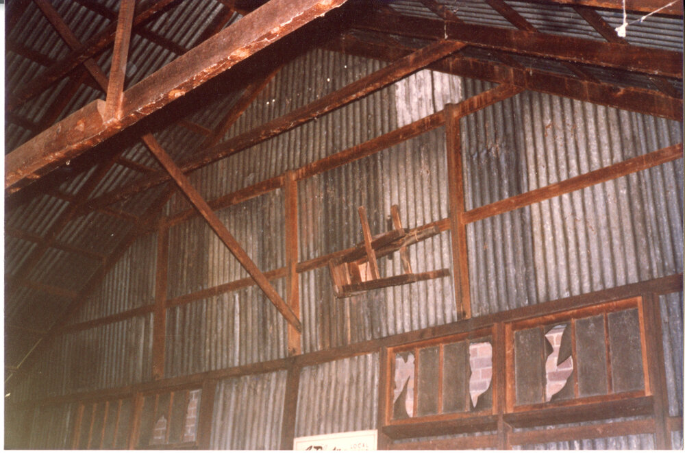 Hand hewn timber boards at Risson's Produce