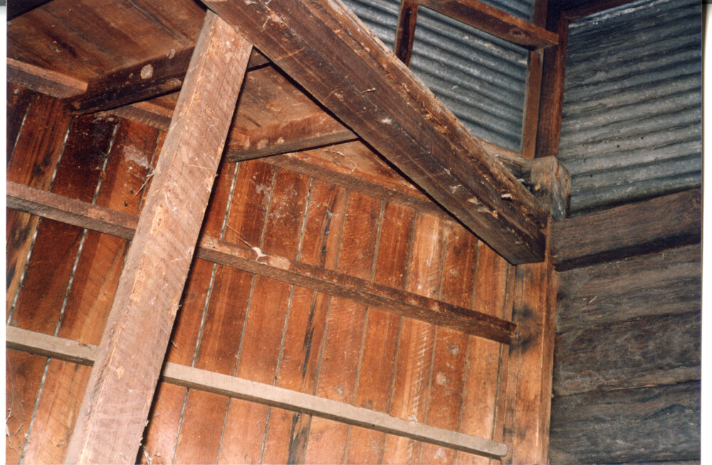 Hand hewn timber boards at Risson's Produce