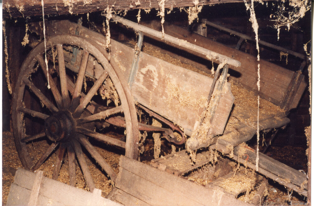 Cart in the cellar of Risson's Produce