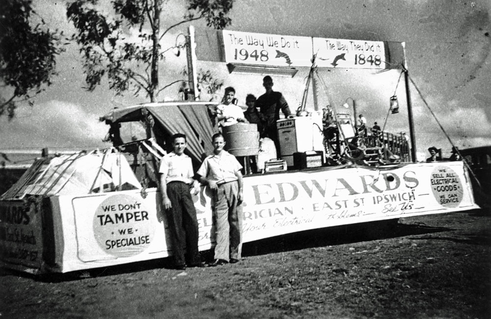 R T Edwards &amp; Sons float, at a parade in Ipswich, 1948